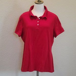 RIDERS by LEE Womens RED Short Sleeve Polo Shirt Size XXL